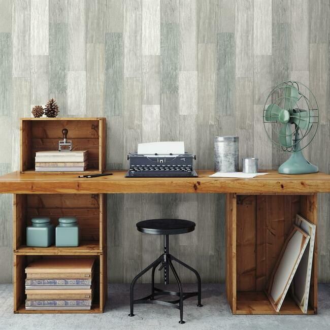media image for Pallet Board Wallpaper in Bleached from the Simply Farmhouse Collection by York Wallcoverings 241