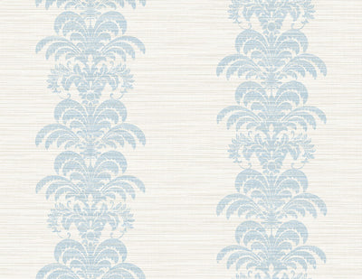 product image for Palm Frond Stripe Stringcloth Wallpaper in Blue Frost and Bone White from the Luxe Retreat Collection by Seabrook Wallcoverings 82