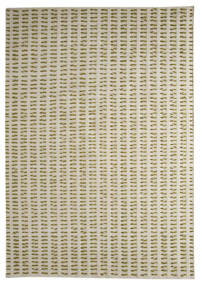 product image for Palm Dale Collection Hand Woven Wool and Felt Area Rug in White and Green design by Mat the Basics 76
