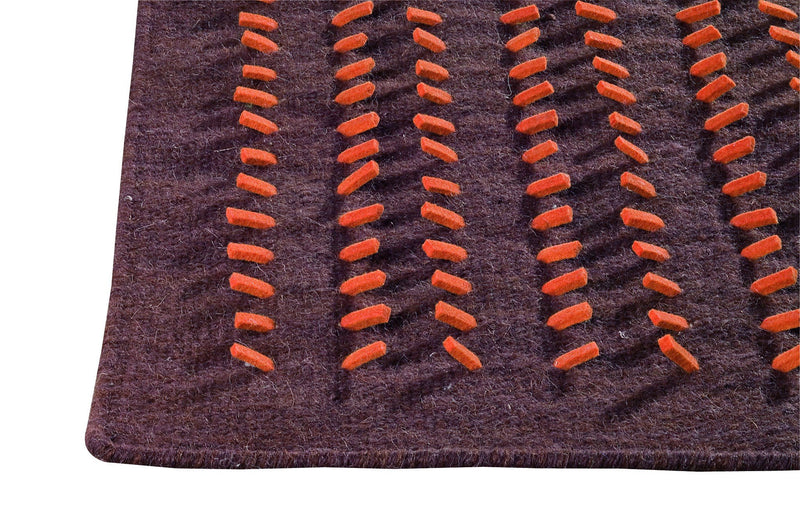 media image for Palmdale Collection Hand Woven Wool and Felt Area Rug in Brown design by Mat the Basics 270