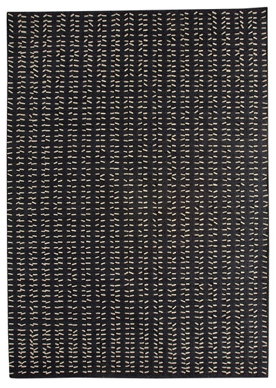 product image for palmdale collection hand woven wool and felt area rug in charcoal and white design by mat the basics 1 43