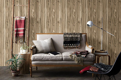 product image for Paneling Brown Wide Plank Wallpaper from the Essentials Collection by Brewster Home Fashions 94