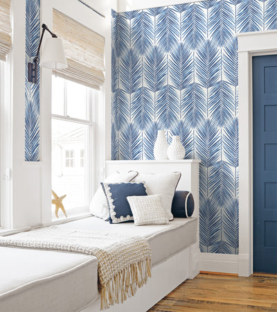 product image for Paradise Palm Peel-and-Stick Wallpaper in Blue by NextWall 3