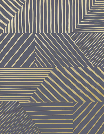 product image of Parquet Wallpaper in Gold on Charcoal design by Thatcher Studio 585