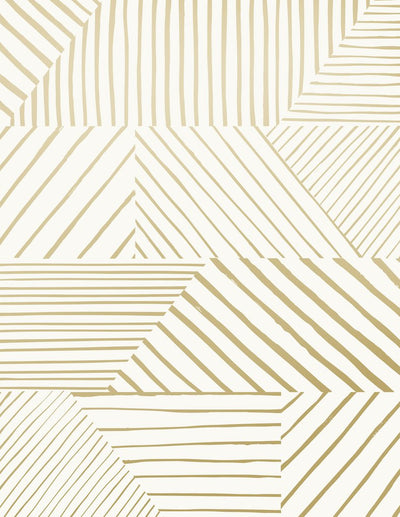 product image of Parquet Wallpaper in Gold on Cream design by Thatcher Studio 52