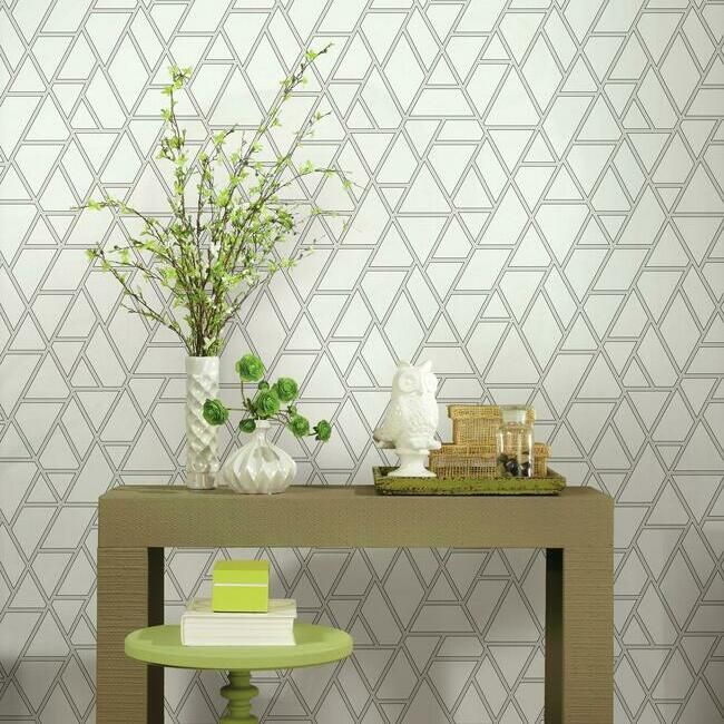 media image for Pathways Wallpaper in White and Grey from the Grandmillennial Collection by York Wallcoverings 226
