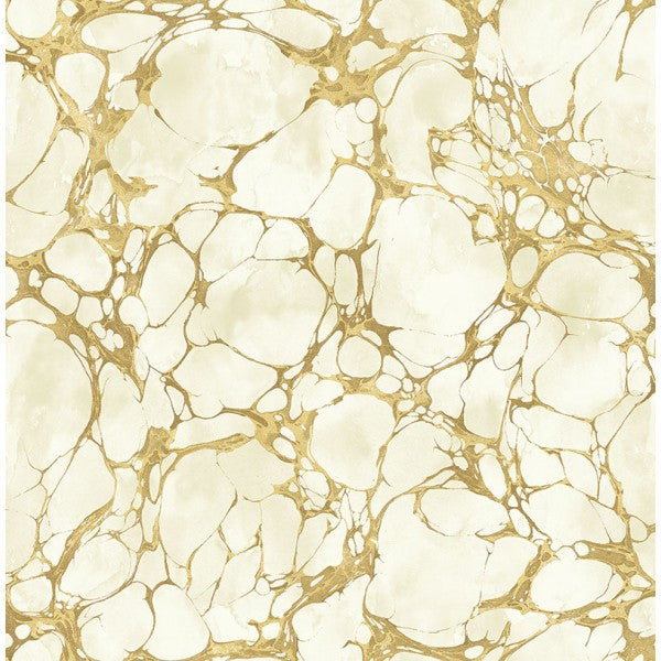 media image for Patina Marble Wallpaper in Gold and Ivory by Seabrook Wallcoverings 228