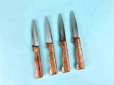 product image of au nain boucher set of 4 rosewood handle steak knives in leather pouch 1 537