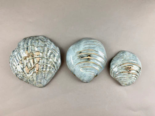 media image for yarnnakarn oceanology shell dish blue glaze small 5 250