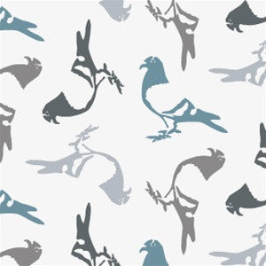 media image for Pigeon Wallpaper in Slate design by Aimee Wilder 251