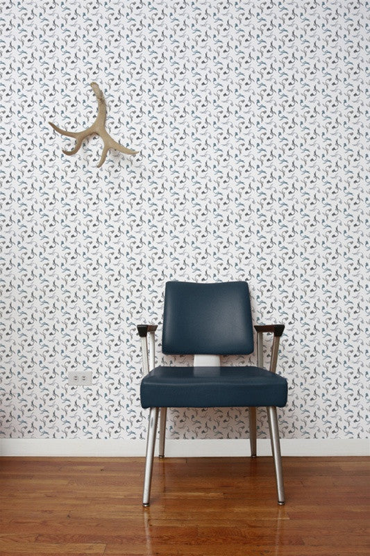 media image for Pigeon Wallpaper in Slate design by Aimee Wilder 240