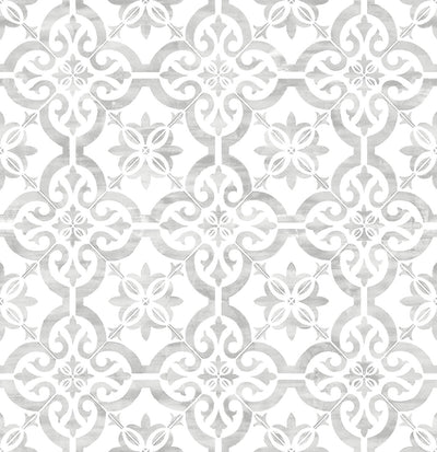 product image of Porto Tile Peel-and-Stick Wallpaper in Harbor Mist from the Luxe Haven Collection by Lillian August 54
