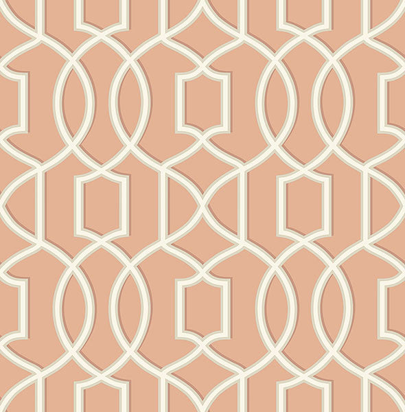 media image for Quantum Coral Trellis Wallpaper from the Symetrie Collection by Brewster Home Fashions 249