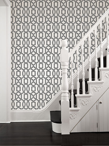media image for Quantum Trellis Wallpaper from the Symetrie Collection by Brewster Home Fashions 239