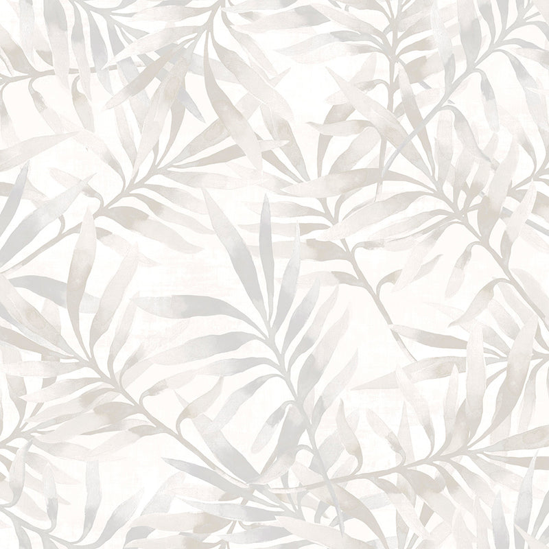 media image for Tropical Leaf Branch Floral Green and White Wallpaper by Walls Republic 295