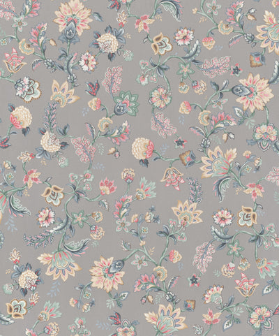 product image of Vintage Paisley Blossoms Grey Wallpaper by Walls Republic 557