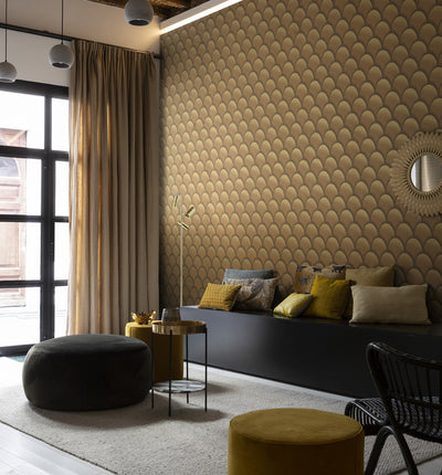 product image for 3-Dimensional Metallic Hills Bronze Wallpaper by Walls Republic 44