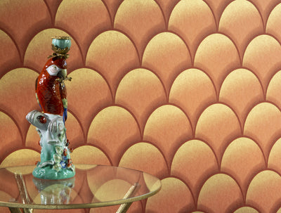 product image for 3-Dimensional Metallic Hills Coral Red Wallpaper by Walls Republic 32