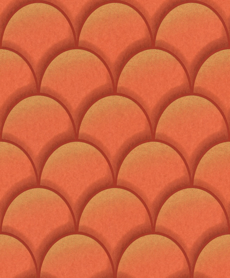 media image for 3-Dimensional Metallic Hills Coral Red Wallpaper by Walls Republic 232