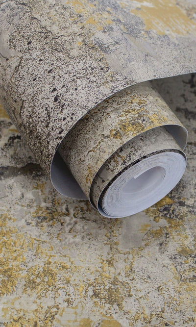 product image for Ochre Distressed Faux Concrete Effect Wallpaper by Walls Republic 98