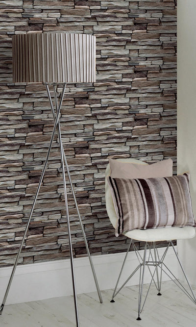 product image for 3D Illusion Contemporary Natural Stone Wallpaper by Walls Republic 8