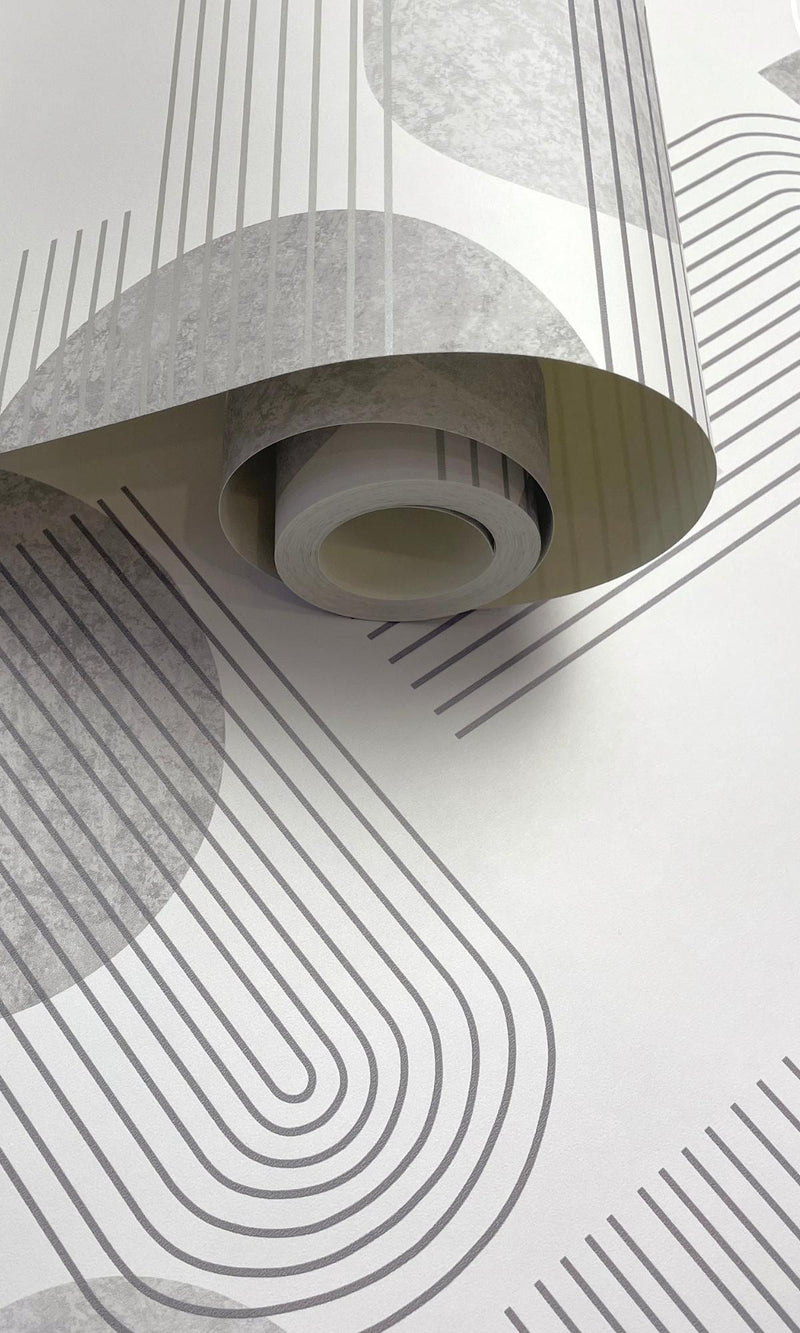 media image for Arch Black & White Geometric Metallic Wallpaper by Walls Republic 280