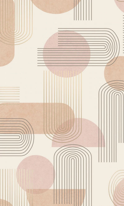 product image for Arch Orange Geometric Metallic Wallpaper by Walls Republic 14