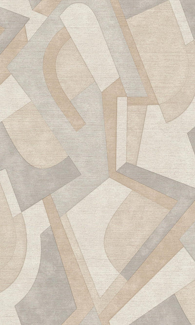 product image of Bold Abstract Geometric Metallic Beige Wallpaper by Walls Republic 551