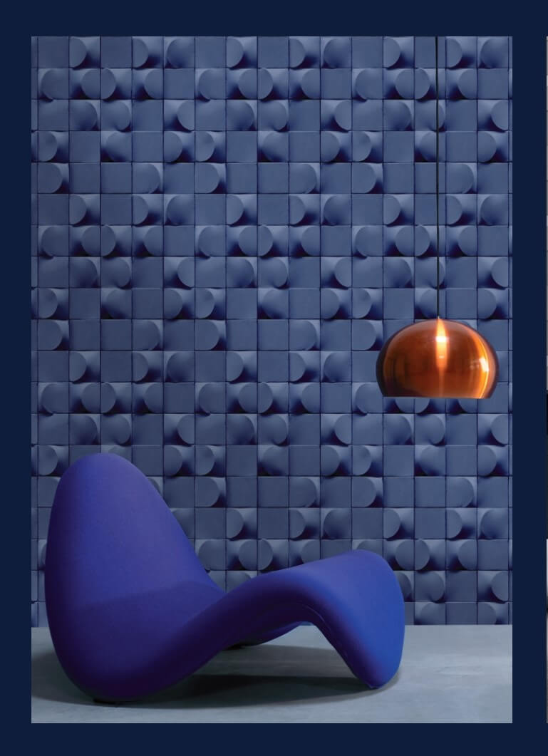 media image for Affinity 3D Blocks Geometric Wallpaper in Blue 227