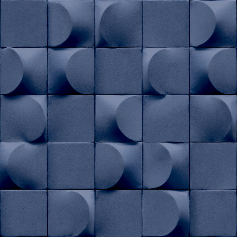 media image for Affinity 3D Blocks Geometric Wallpaper in Blue 234
