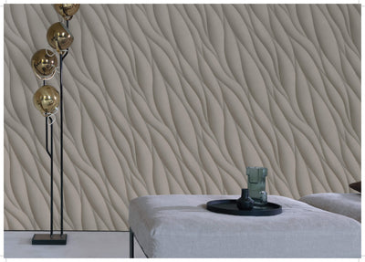 product image for Affinity 3D Ocean Waves Wallpaper in Taupe 39