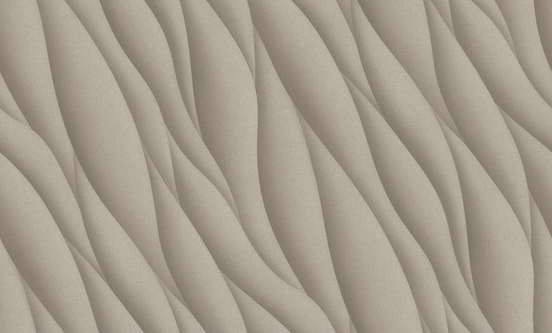 media image for Affinity 3D Ocean Waves Wallpaper in Taupe 245