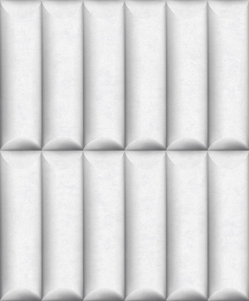 media image for Affinity 3D Concrete-Like Tube Wallpaper in White 295