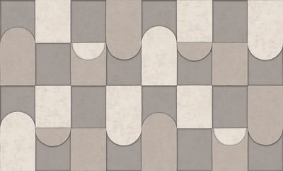 product image for Affinity 3D Patchwork Geometric Wallpaper in Grey/Beige 68