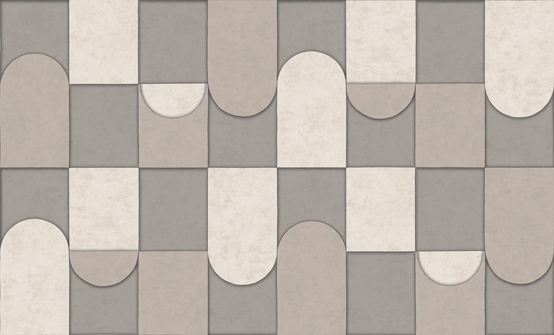 media image for Affinity 3D Patchwork Geometric Wallpaper in Grey/Beige 298