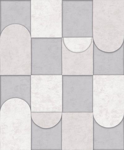 product image for Affinity 3D Patchwork Geometric Wallpaper in White/Grey 25