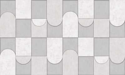 product image for Affinity 3D Patchwork Geometric Wallpaper in White/Grey 11