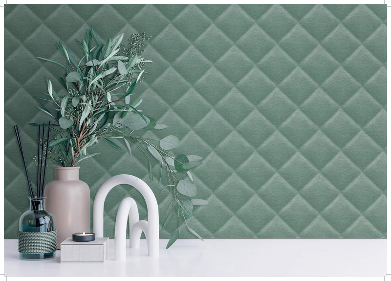 media image for Affinity 3D Cushion Geometric Wallpaper in Green 293