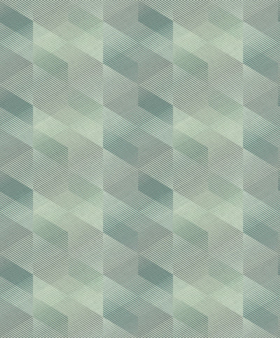 product image of Affinity 3D Rhombus Stripe Geometric Wallpaper in Green 531