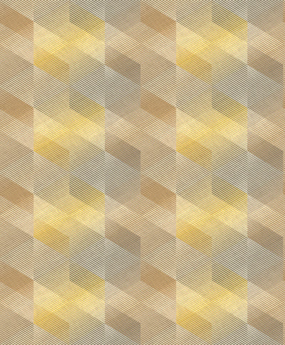 product image for Affinity 3D Rhombus Stripe Geometric Wallpaper in Ochre 15
