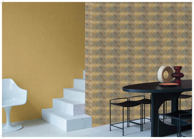 product image for Affinity 3D Rhombus Stripe Geometric Wallpaper in Ochre 1