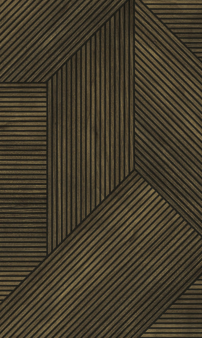 product image of Geometric Wood Panel Wallpaper in Walnut 594