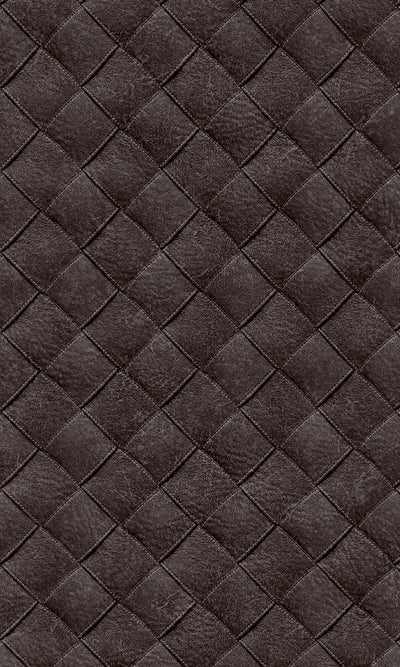 product image of Tahiti Leather Patchwork Geometric Wallpaper in Black 543