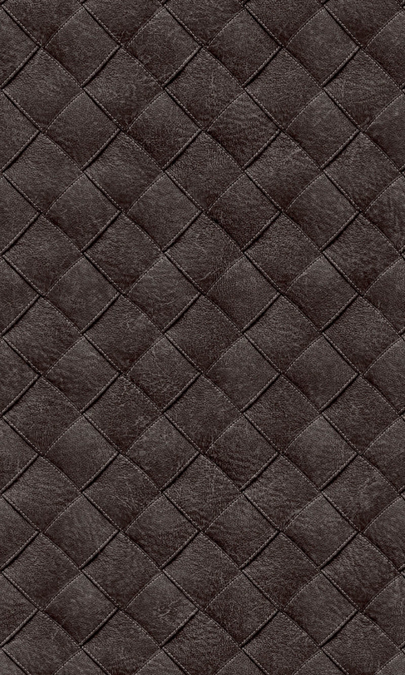 media image for Tahiti Leather Patchwork Geometric Wallpaper in Black 284