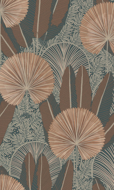 product image of Asperia Bold Metallic Leaf Tropical Wallpaper in Beige 57