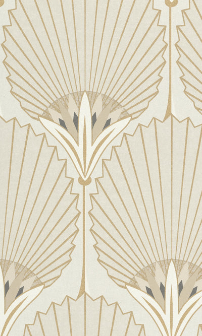product image of Asperia Bold Art Deco Fan Wallpaper in Beige 529
