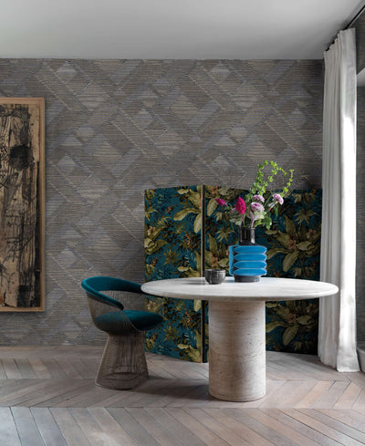 product image for Asperia Horizontal Stripes Geometric Wallpaper in Blue 19