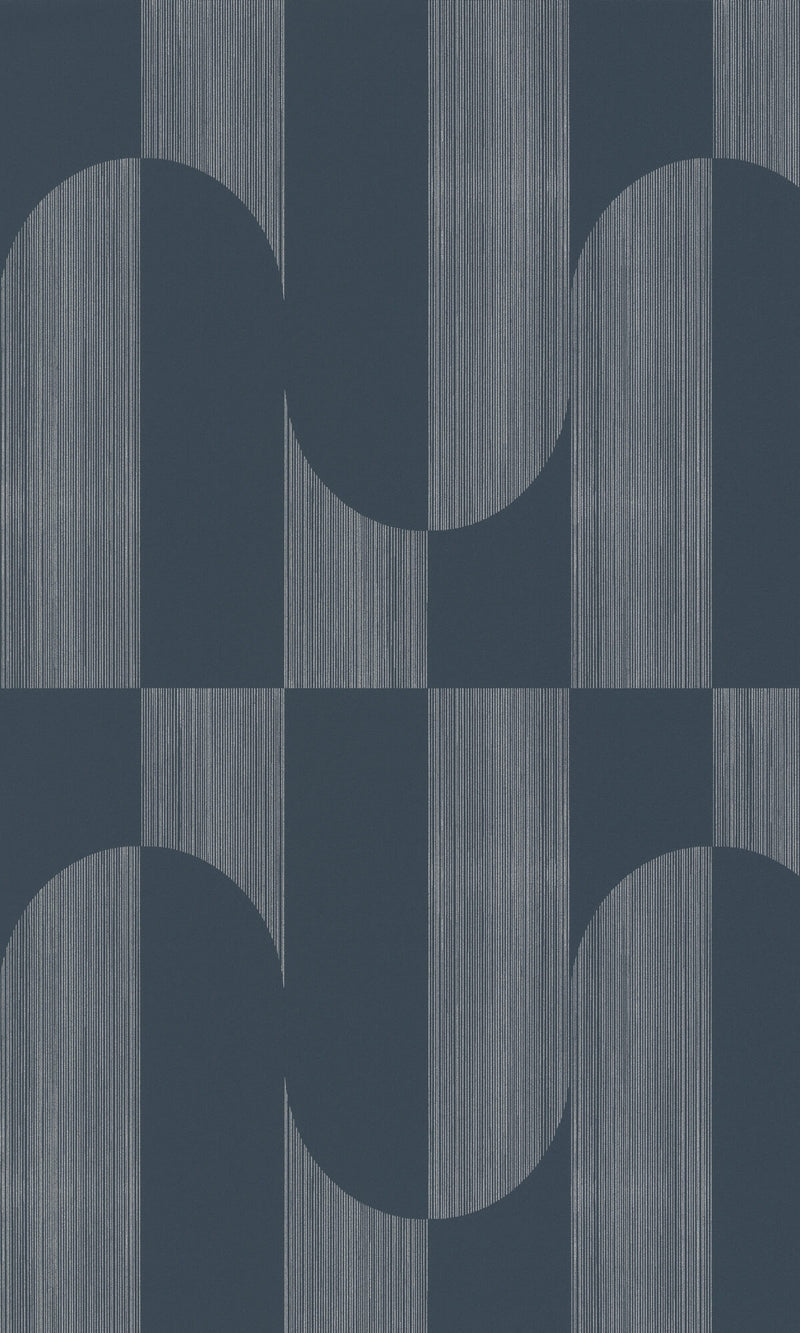 media image for Asperia Retro Funky Geometric Wallpaper in Blue 232