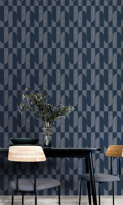 product image for Asperia Retro Funky Geometric Wallpaper in Blue 44
