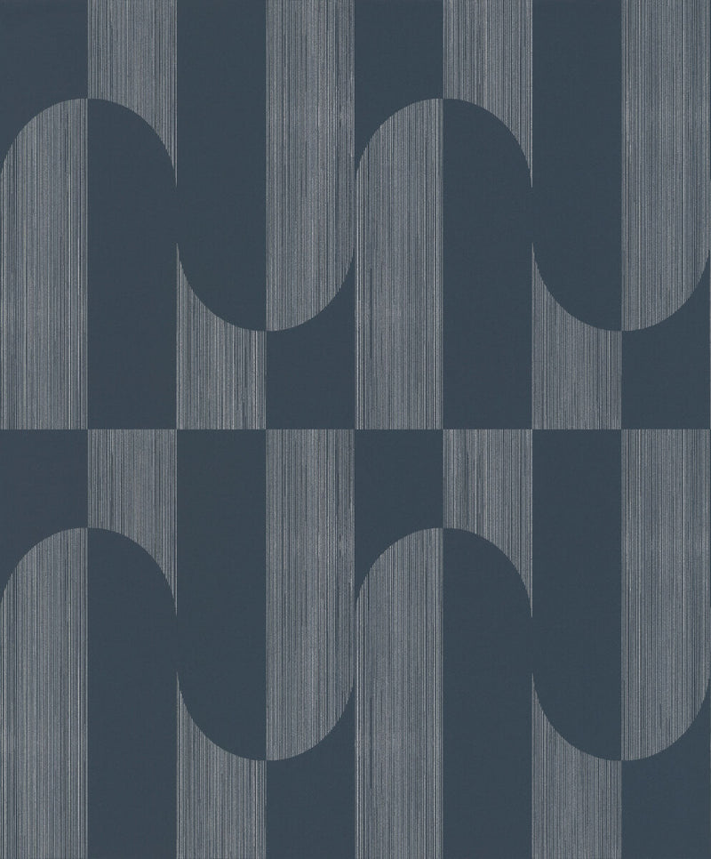media image for Asperia Retro Funky Geometric Wallpaper in Blue 265